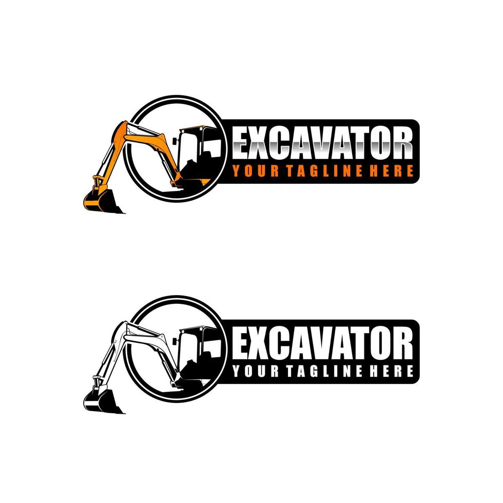 excavator logo template vector