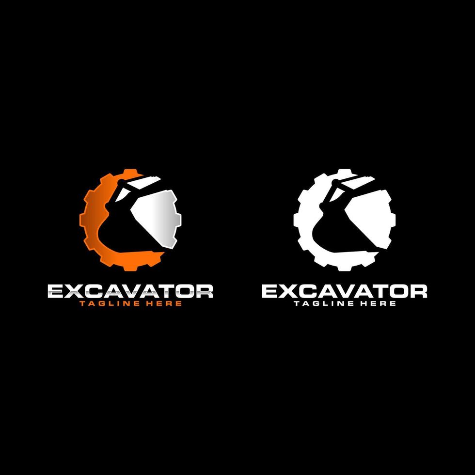 plantilla de logotipo de excavadora vector