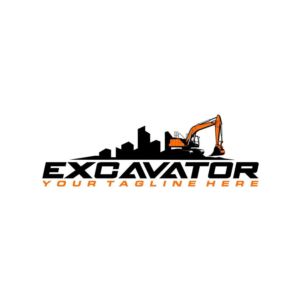 excavator logo template vector