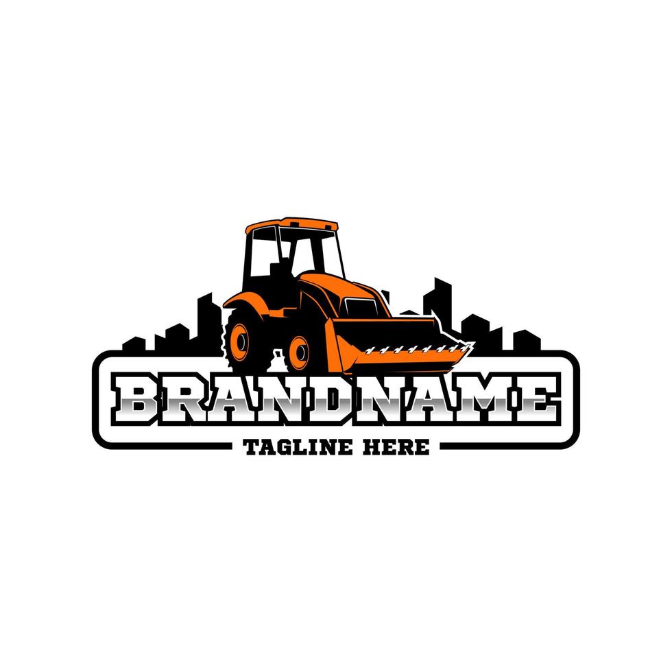 bulldozer logo template vector