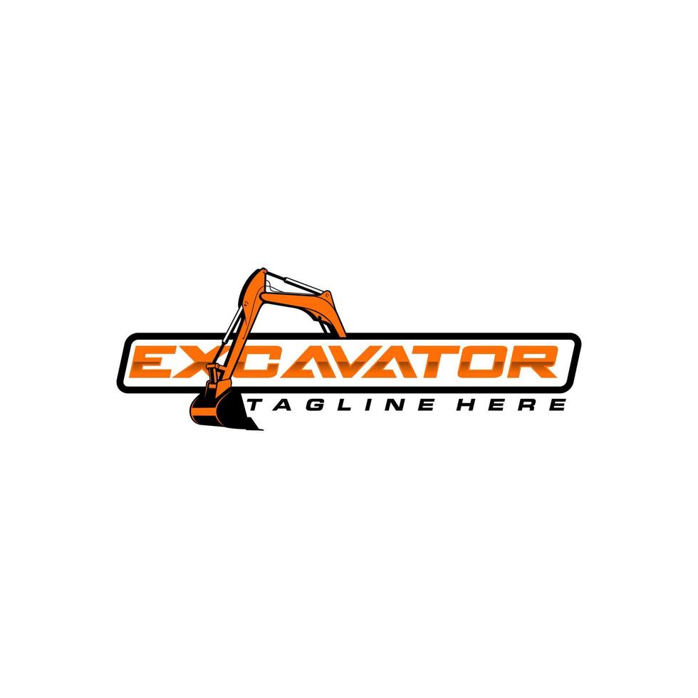excavator logo template vector