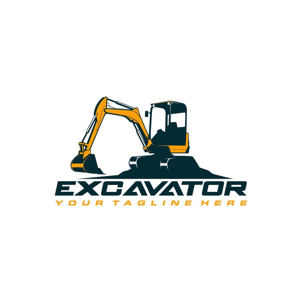 plantilla de logotipo de excavadora vector