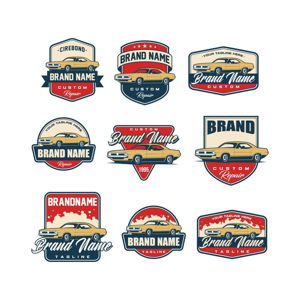 classic car logo template vector