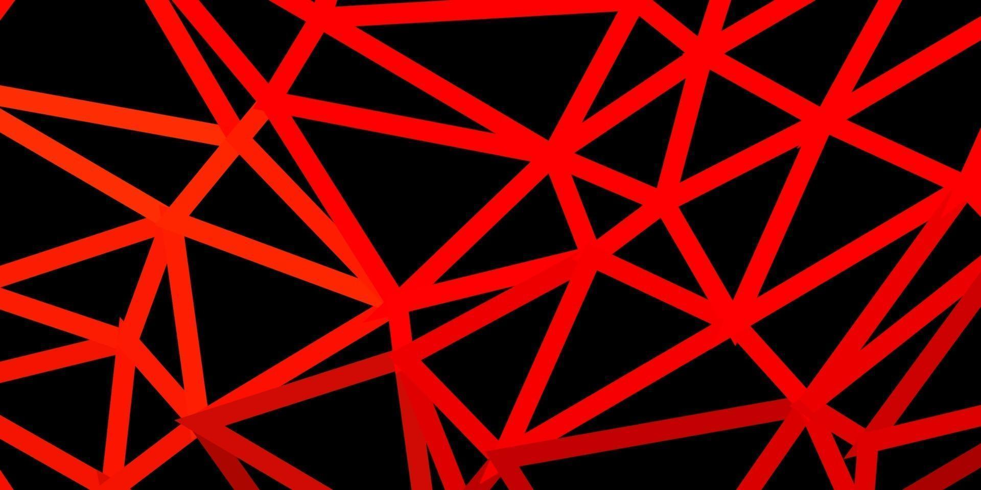 Light red, yellow vector abstract triangle background.