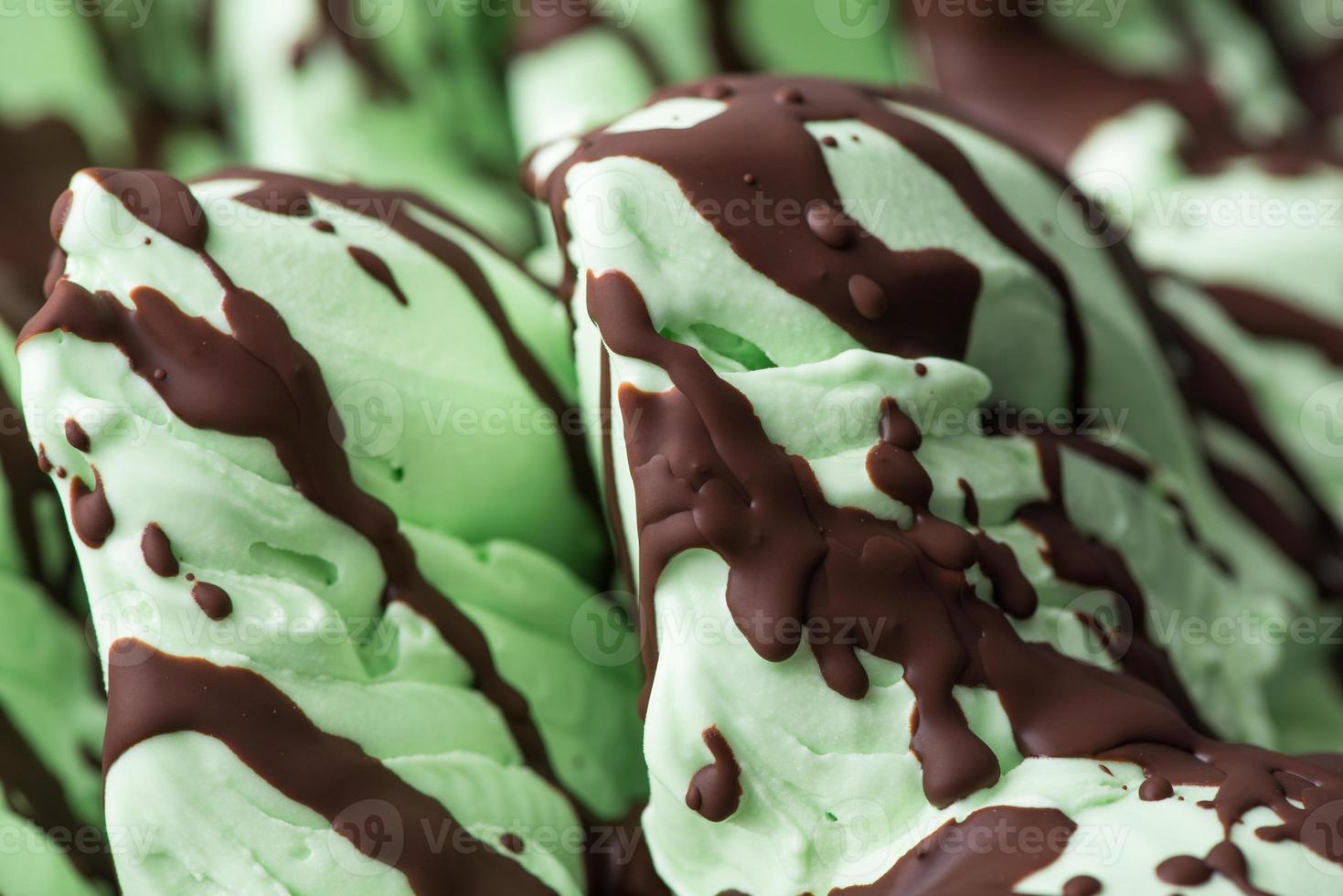 closeup of appetizing ice cream, macro photography photo