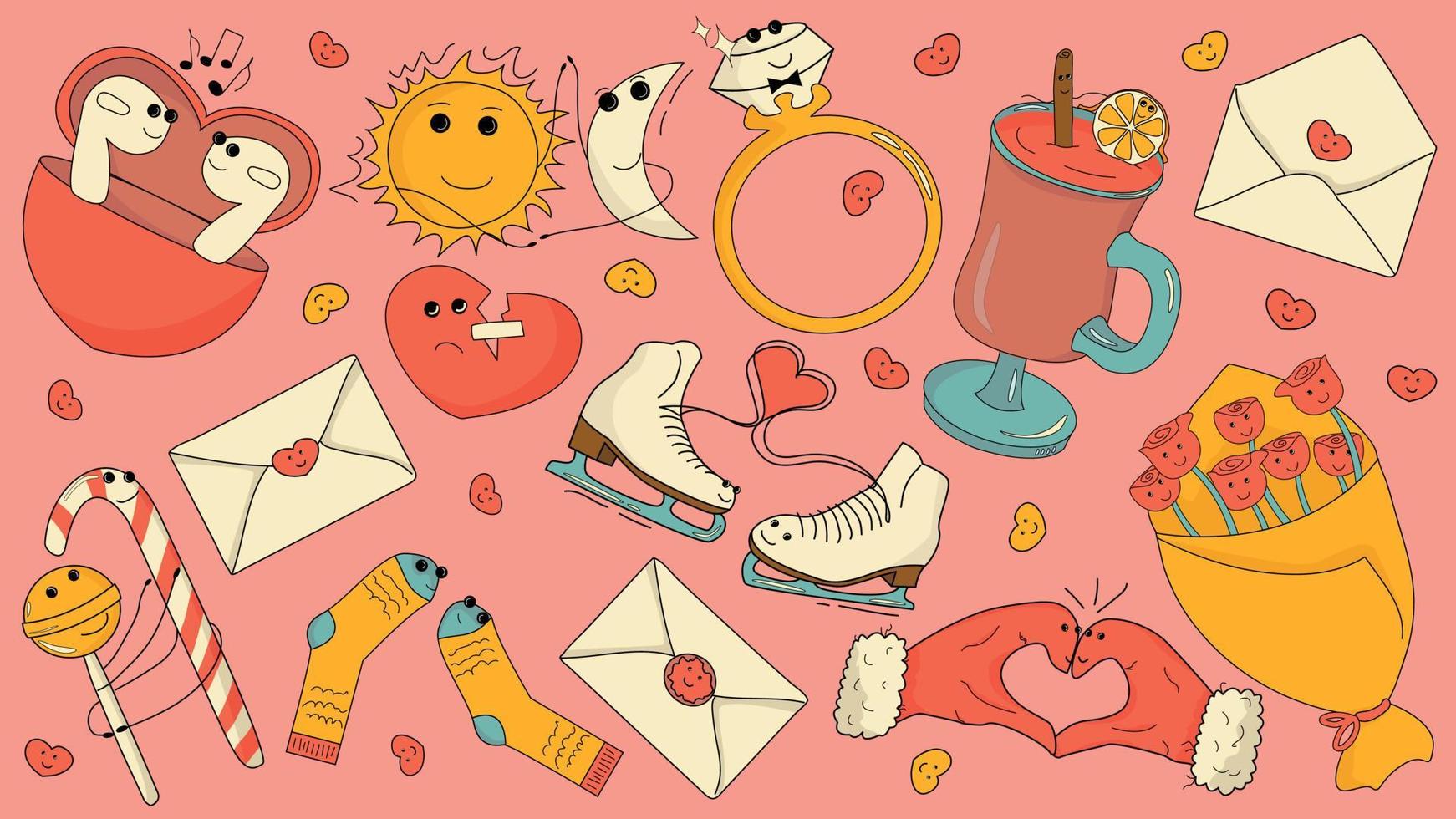 ambientado para el día de san valentín con parejas enamoradas. elementos de dibujos animados de moda dibujados a mano. eps 10. 5275100 Vector en Vecteezy ambientado para el día de san valentín con parejas enamoradas. elementos de dibujos animados de moda dibujados a mano. eps 10. 5275100 Vector en Vecteezy