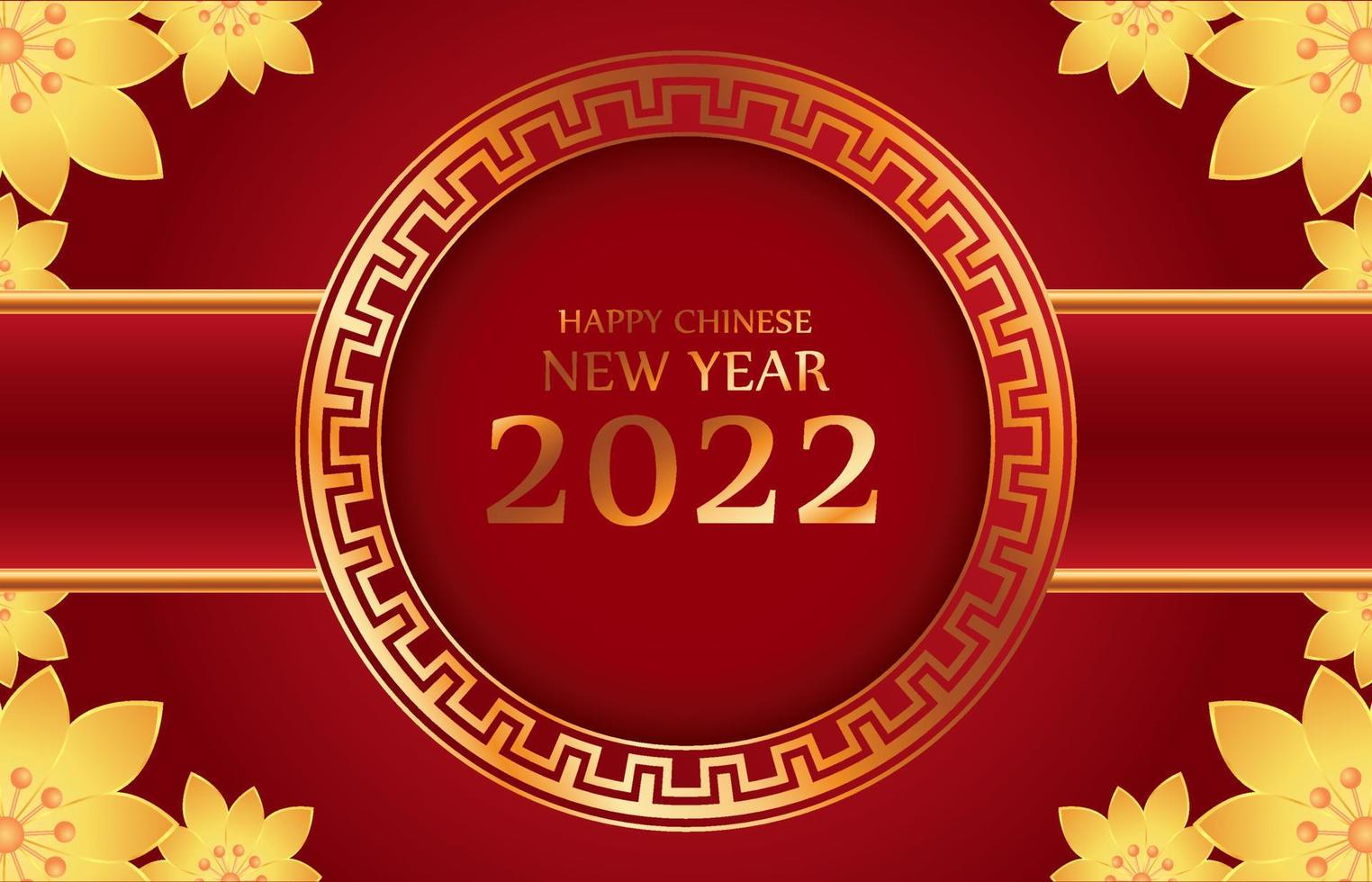 Happy chinese new year 2022 for Party and Celebrations decorative classic festive red background and gold frame With Space for Message Isolated vector
