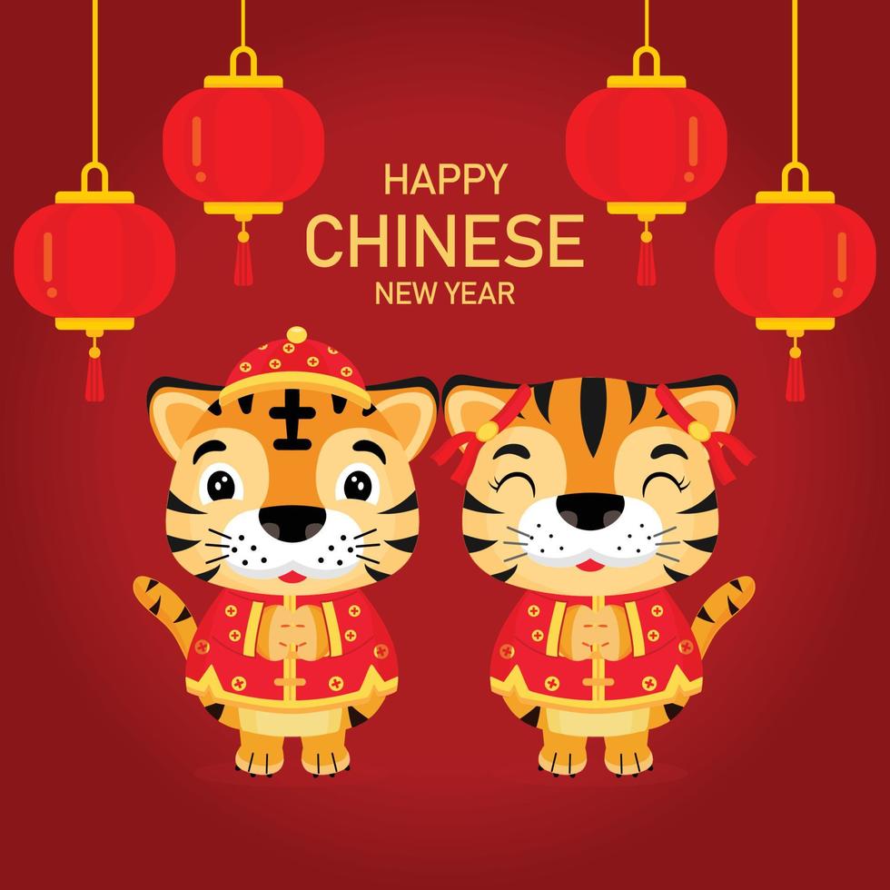 Chinese new year 2022, year of the tiger. vector