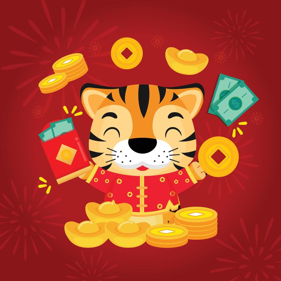 Chinese new year 2022, year of the tiger. vector