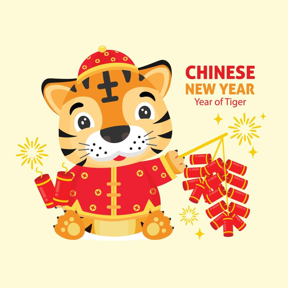 Chinese new year 2022, year of the tiger. vector