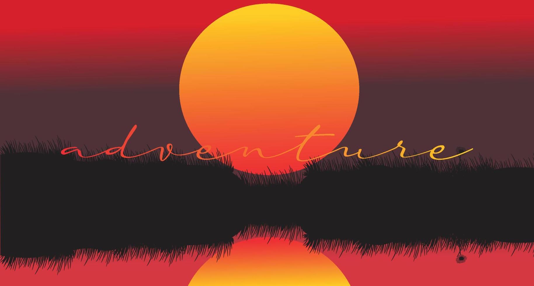 Deer in the forest beautiful sunset scenery vector illustration Free Vector