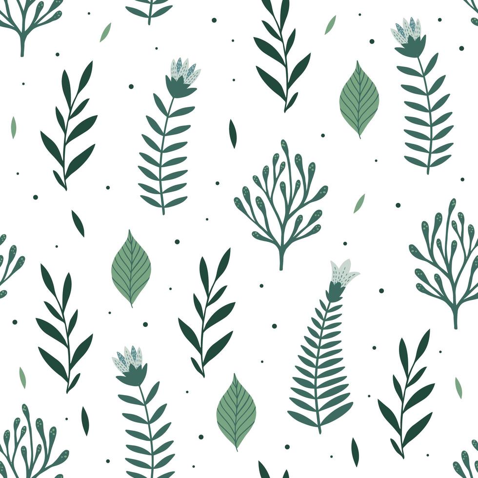 Seamless pattern with flowers and leaves. Creative floral texture. Great for fabric, textile Vector Illustration