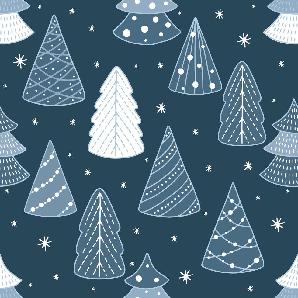 Seamless christmas tree pattern for greeting cards, wrapping papers. Seamless winter pattern. vector