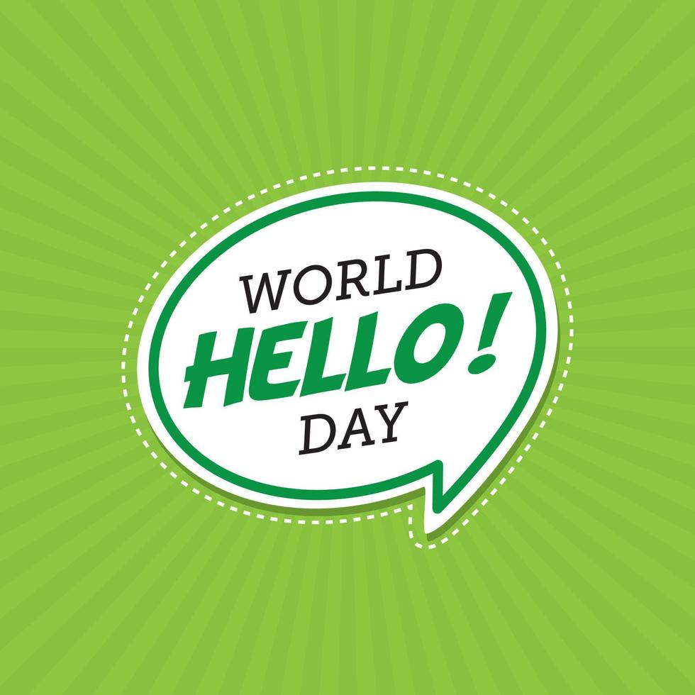 World Hellod Day Vector Illustration.