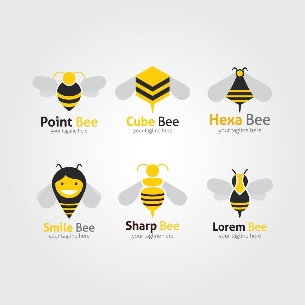 plantilla de diseño de logotipo de abeja. ilustración vectorial con estilo plano vector