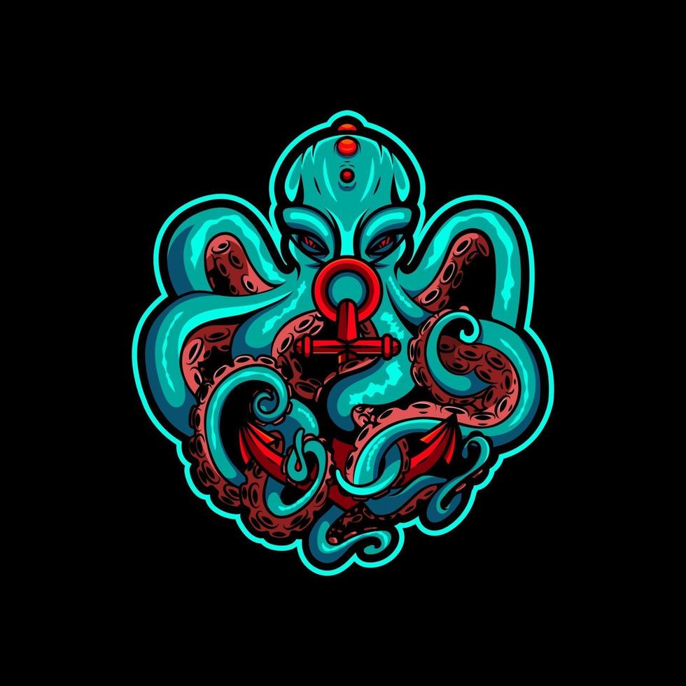 logotipo de esport de kraken vector