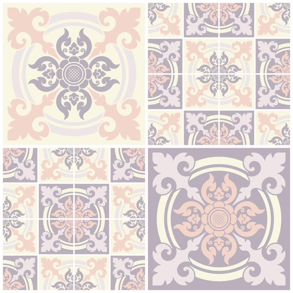 Seamless Decorative Patterns Applied Thai Art Style vector