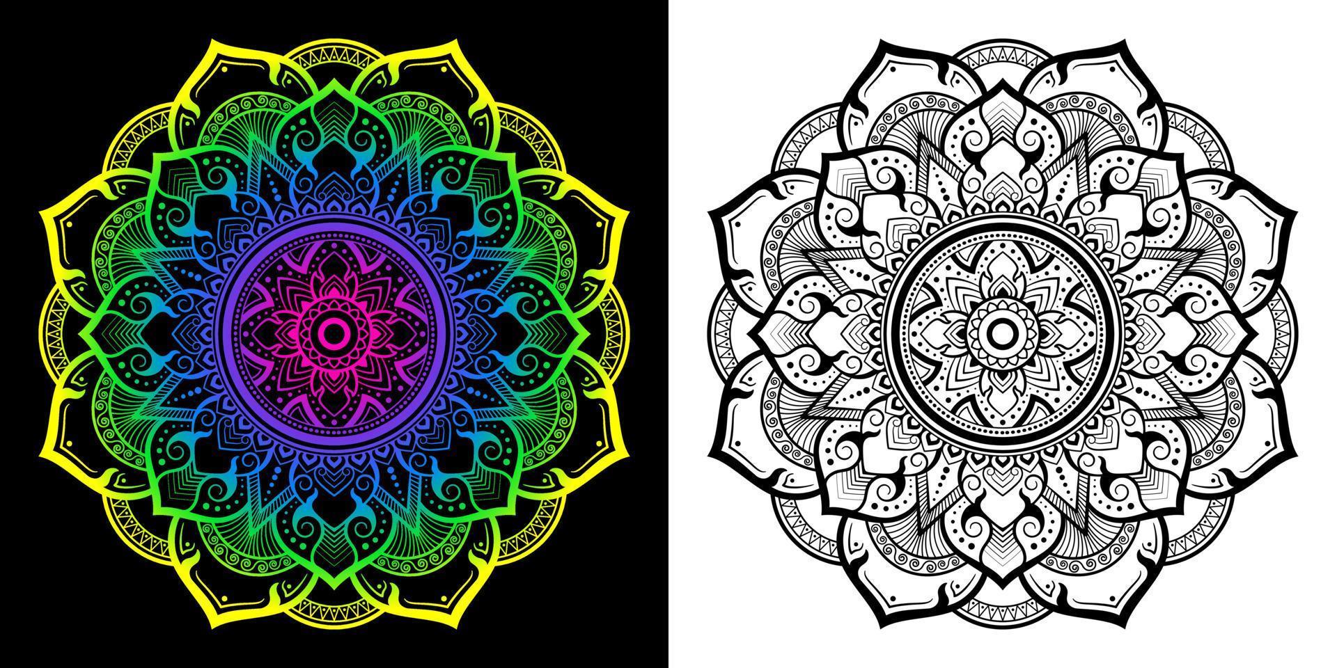 Mandala pattern in applied Thai style. vector