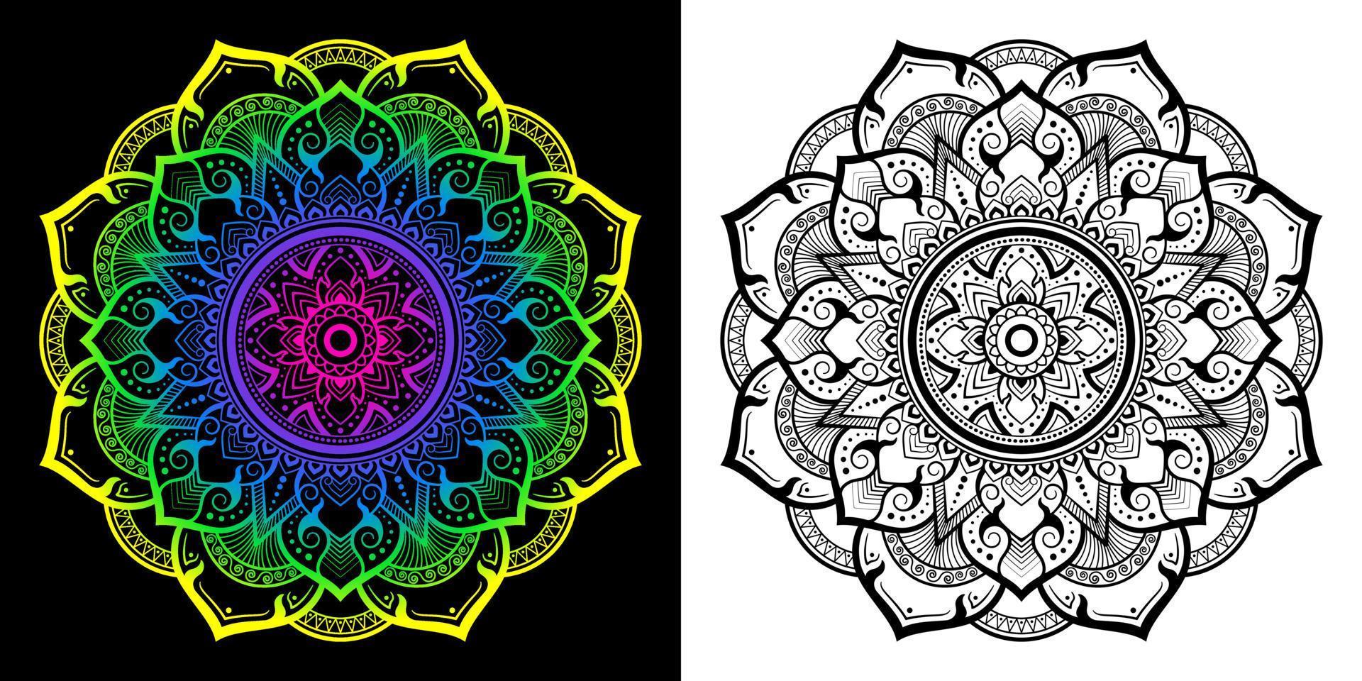 Mandala pattern in applied Thai style. vector