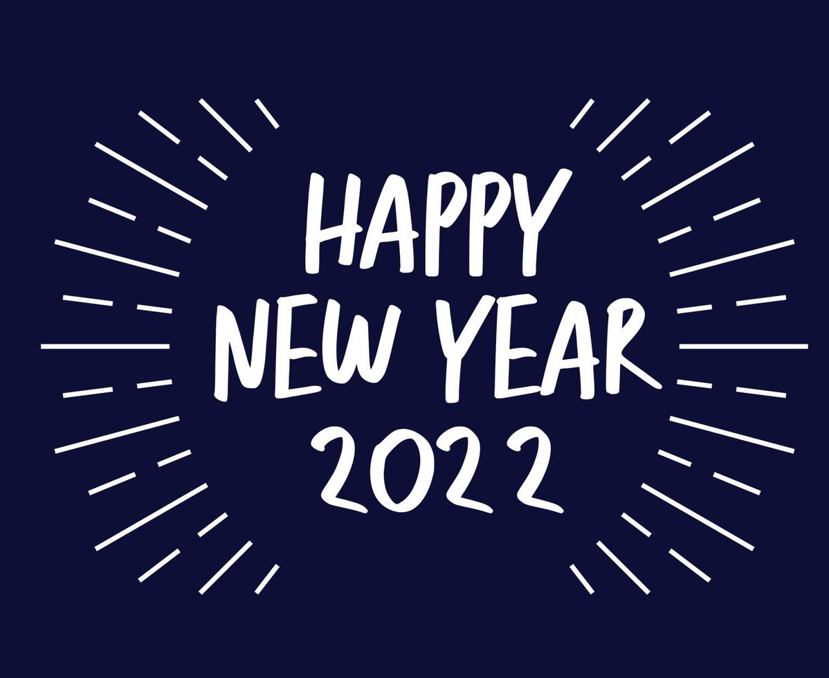 Design Happy New Year 2022 Abstract Vector in Blue Background