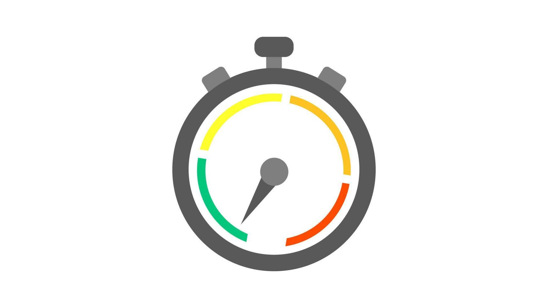 stopwatch vector icon with green to red indicator