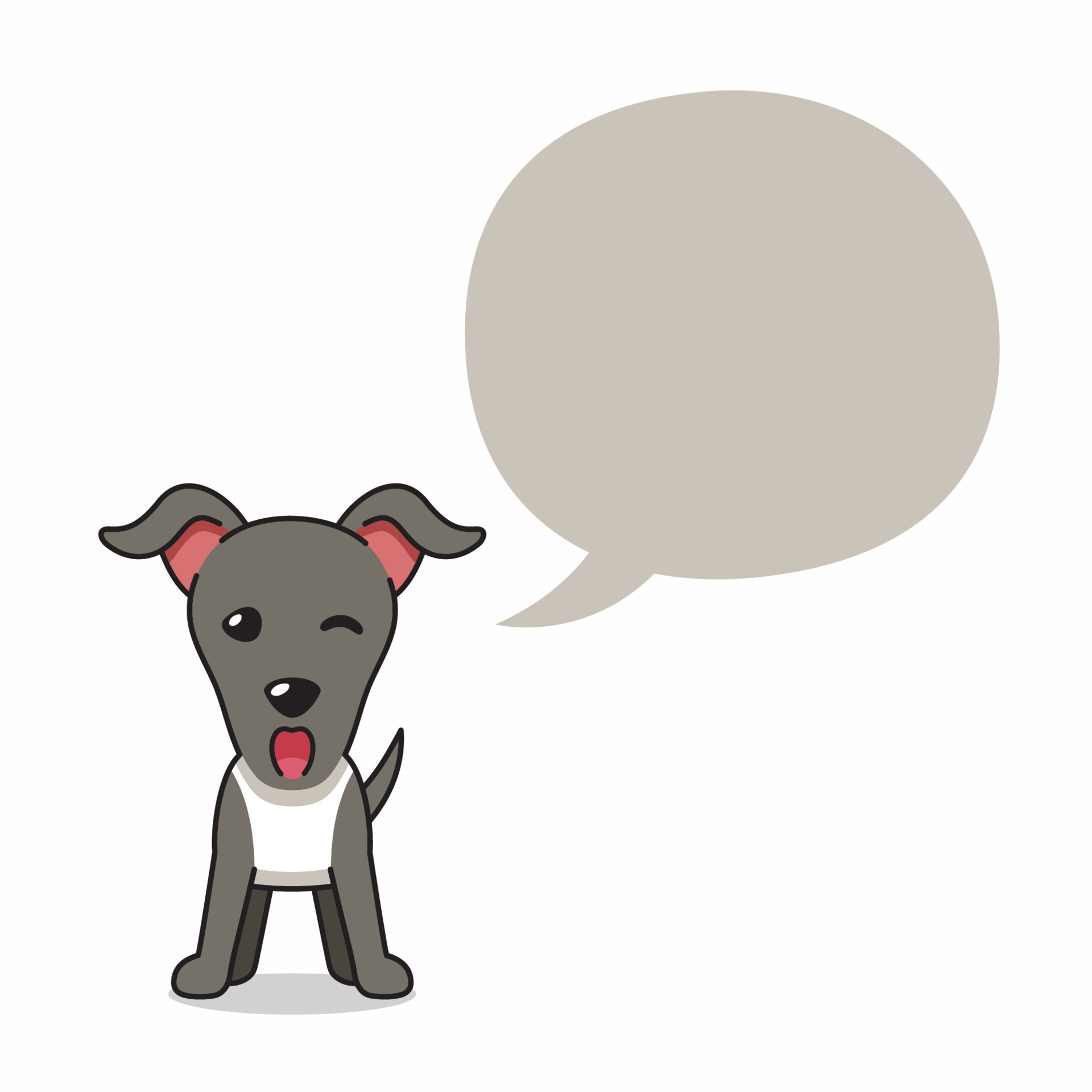 Cartoon character greyhound dog with speech bubble 5275835 Vector Art at  Vecteezy