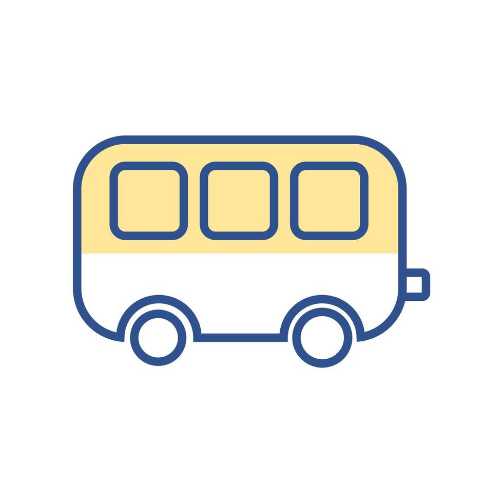 minivan icon lineal color. simple vector logo illustration