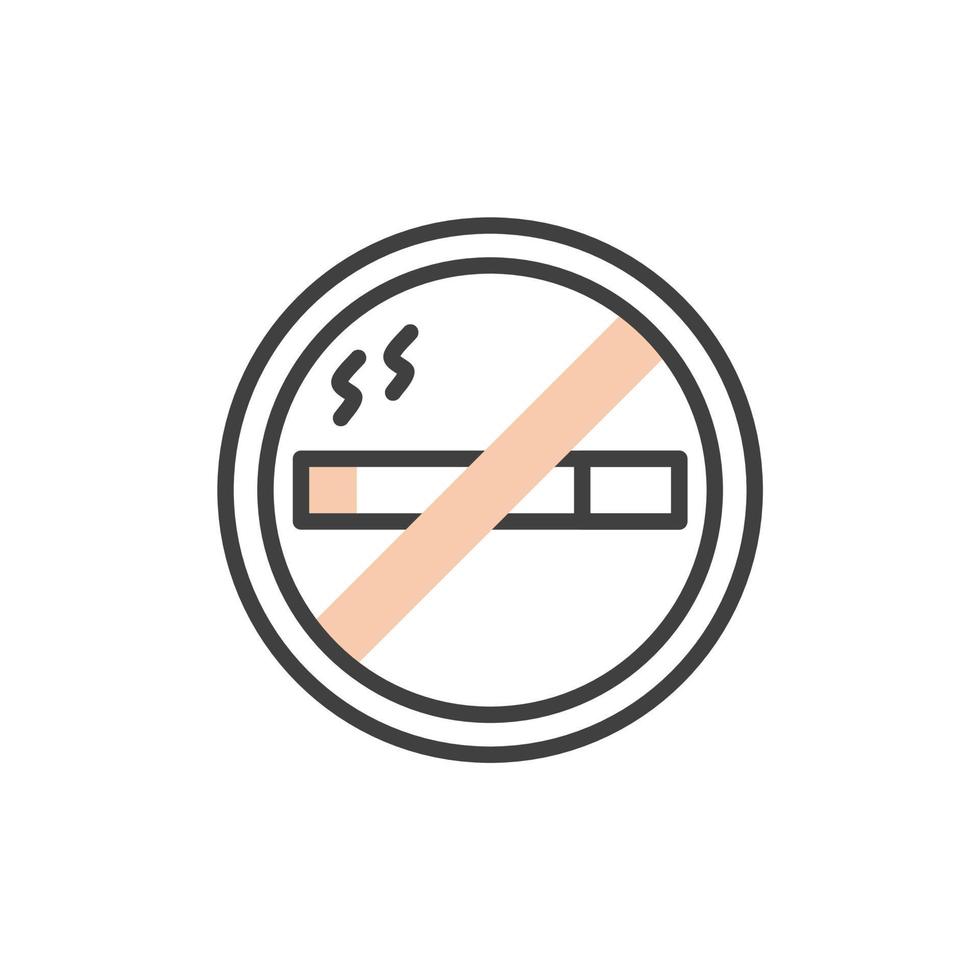 color de icono lineal de señal de no fumar. ilustración de logotipo simple de línea vectorial vector