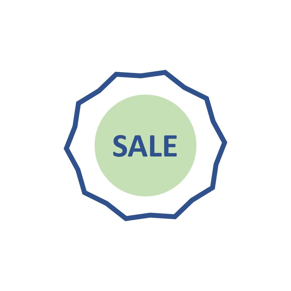 sale badge vector color line icon. for info graphics, websites, mobile and print media