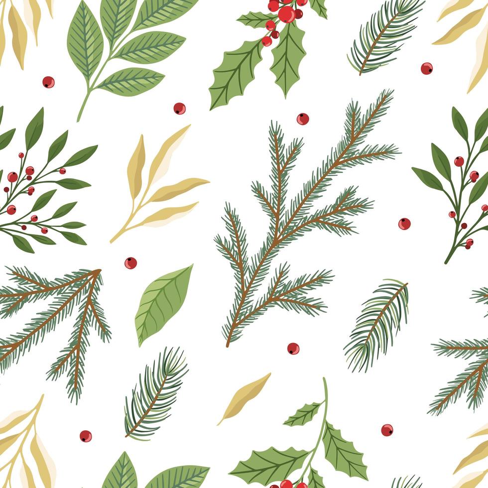 Christmas and New Year seamless pattern, vector xmas background