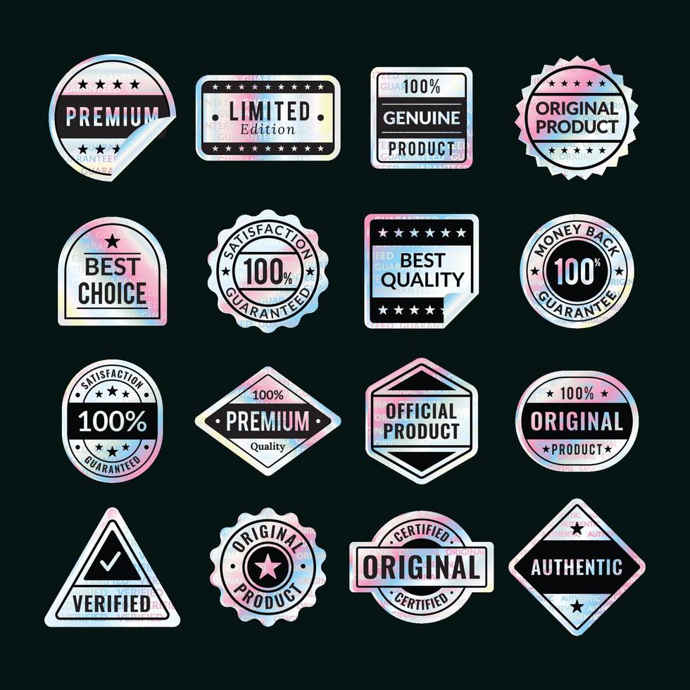 hologram sticker collection vector