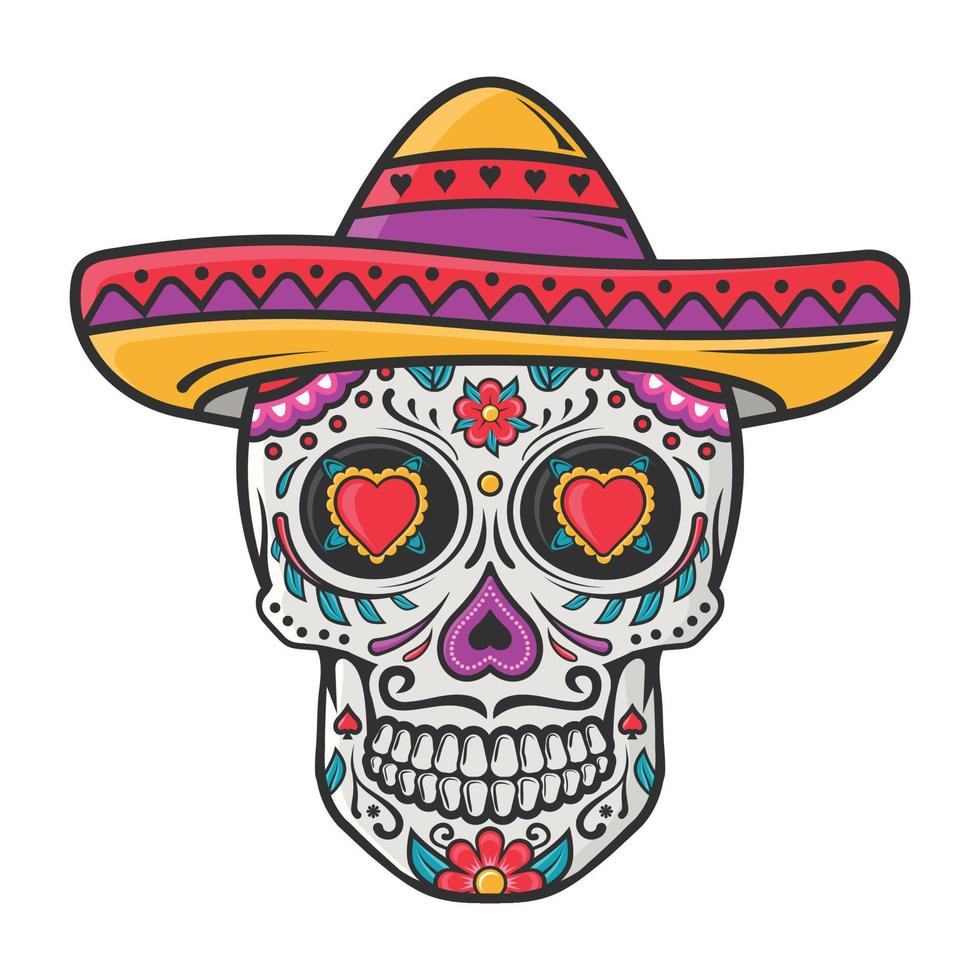 dia de muertos skull vector