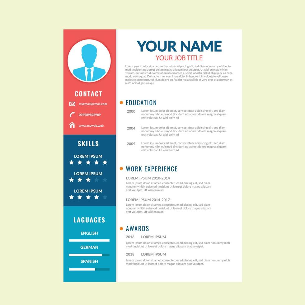 curriculum vitae template vector