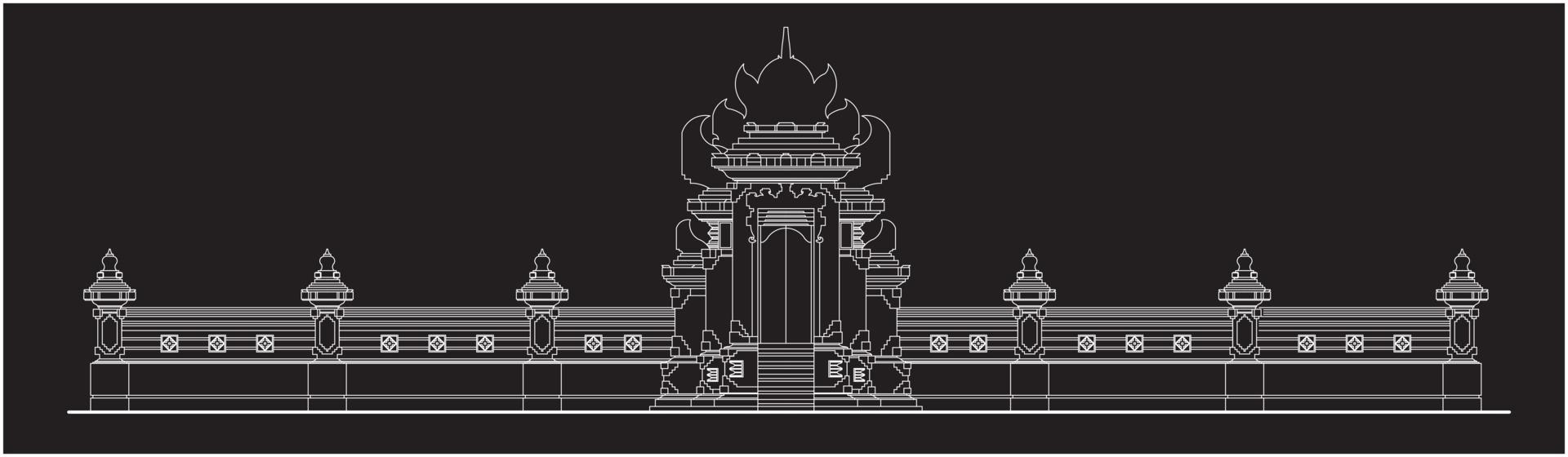 estilo de la puerta de bali. vector