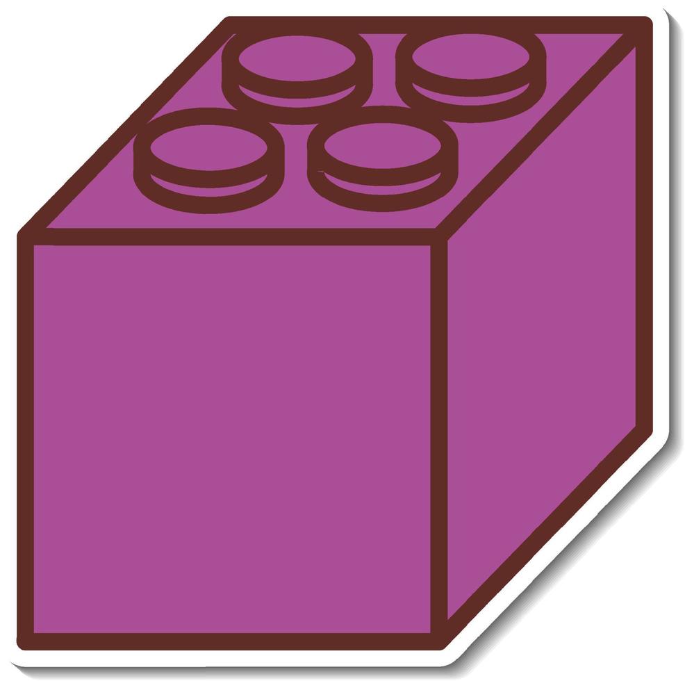 Purple lego block isolated vector
