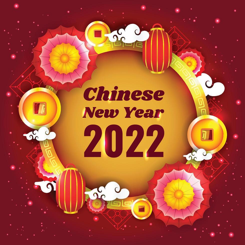 Chinese New Year 2022 Template vector