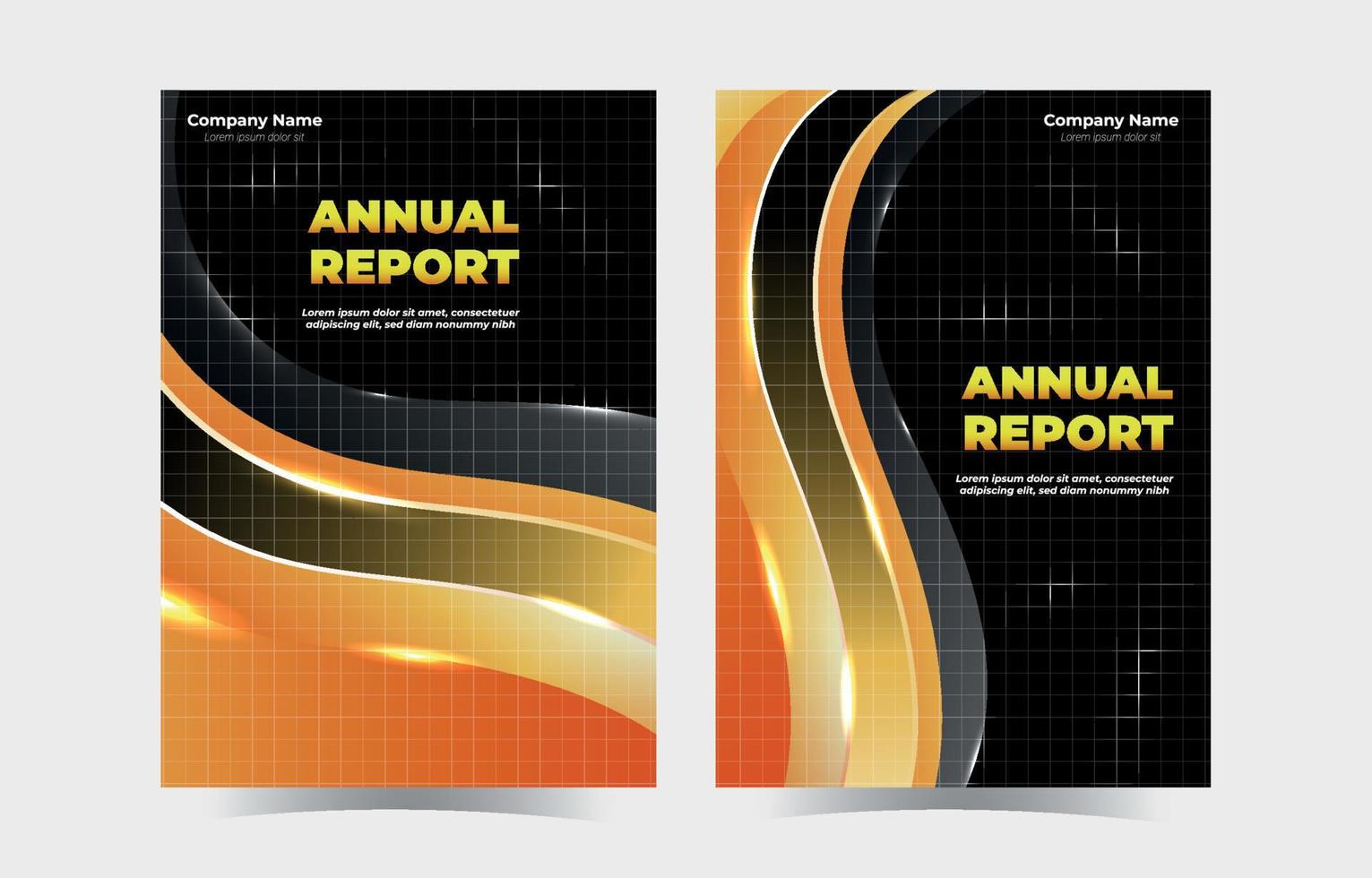 Abstract Annual Report Cover Template Set vector