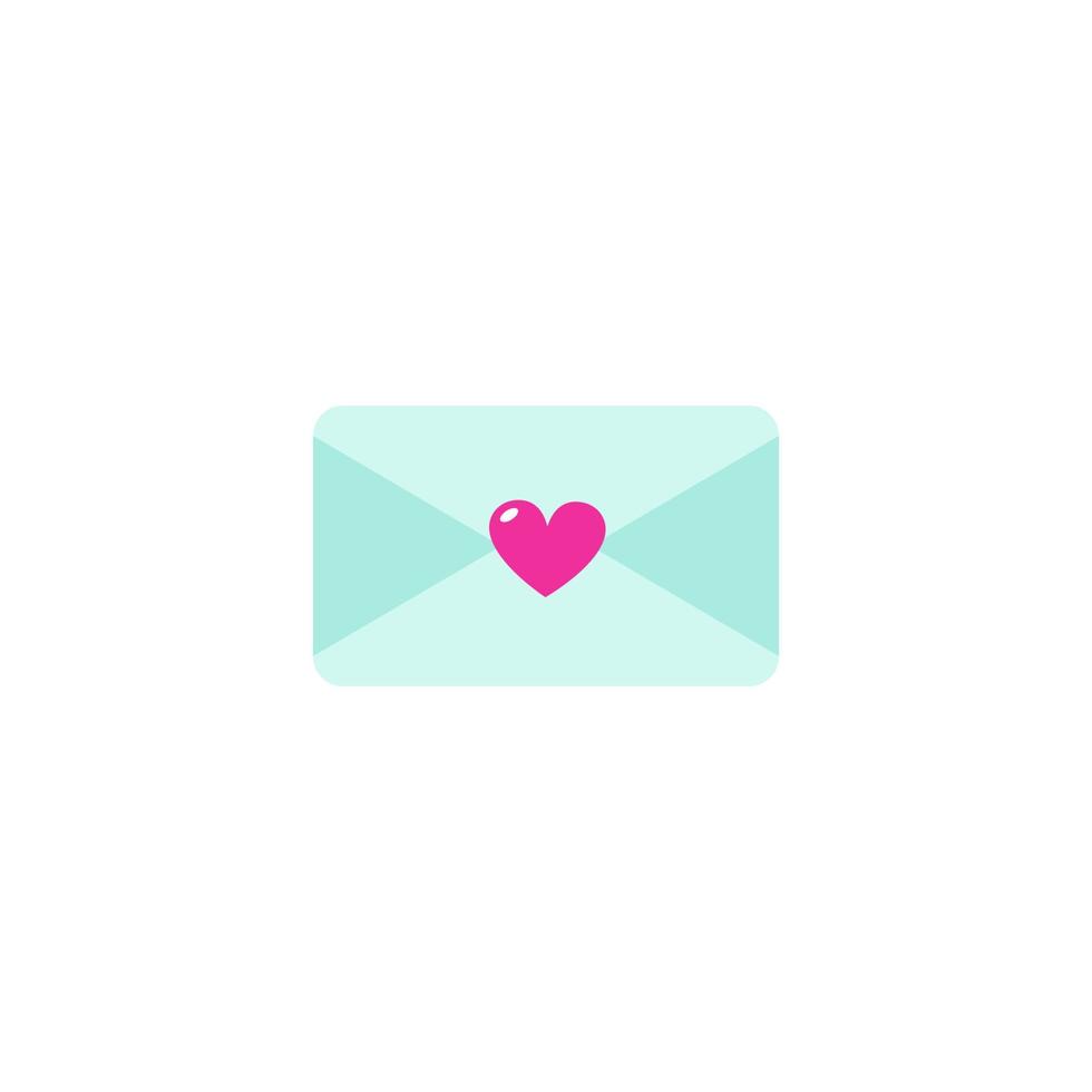 Love post card and envelope with hearts vector illustration