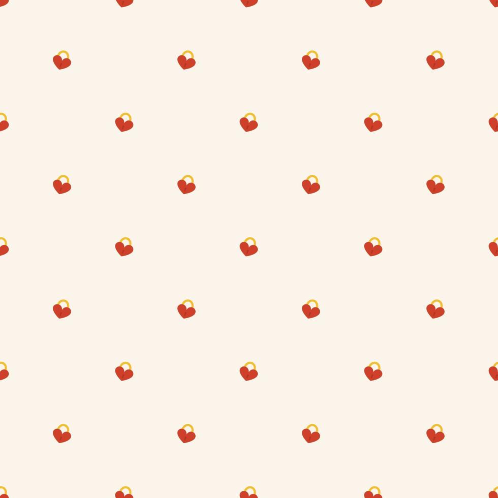 Vector seamless pattern with locks in the shape of a heart