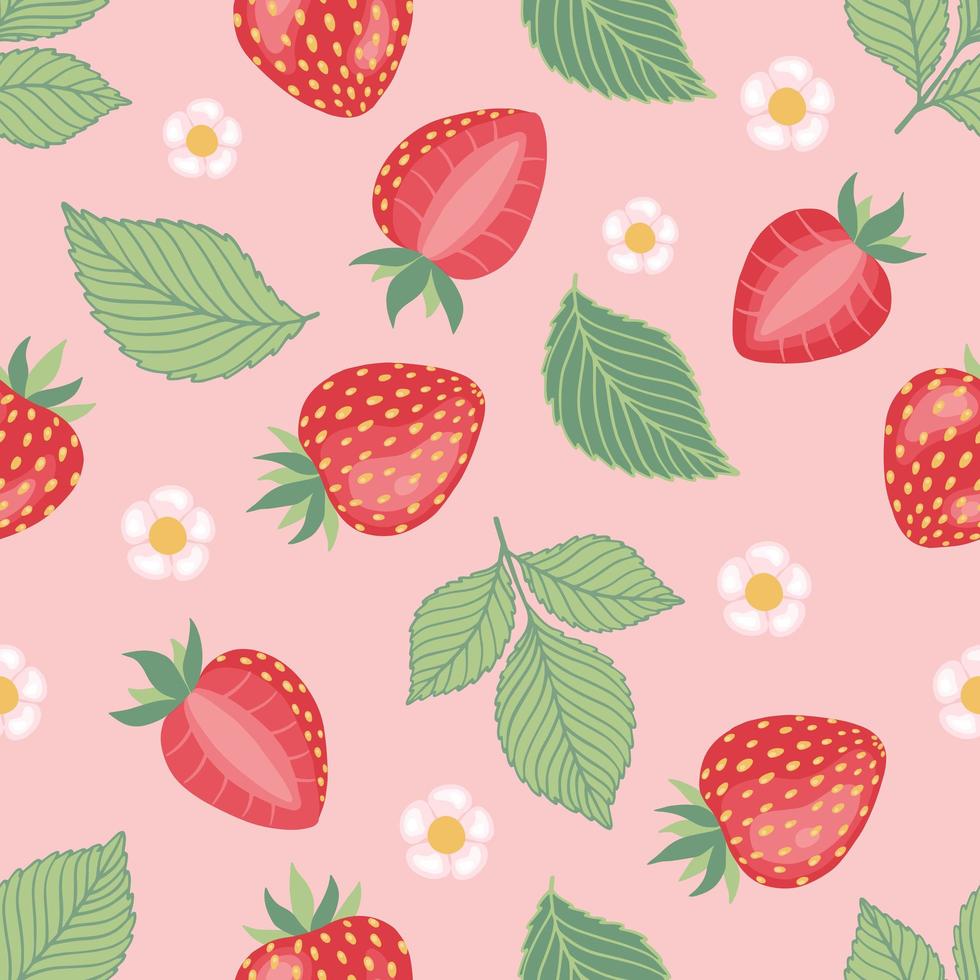 fondo transparente de fresas. patrón de fresa. vector