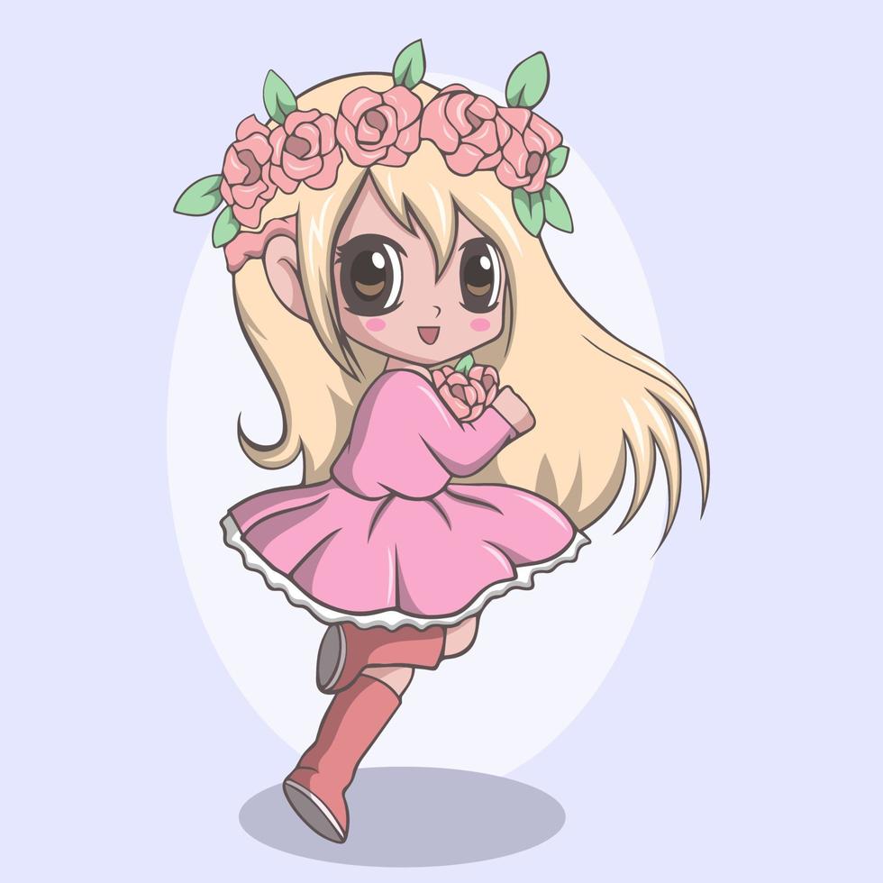 Beautiful cute little girl with wreath on head vector