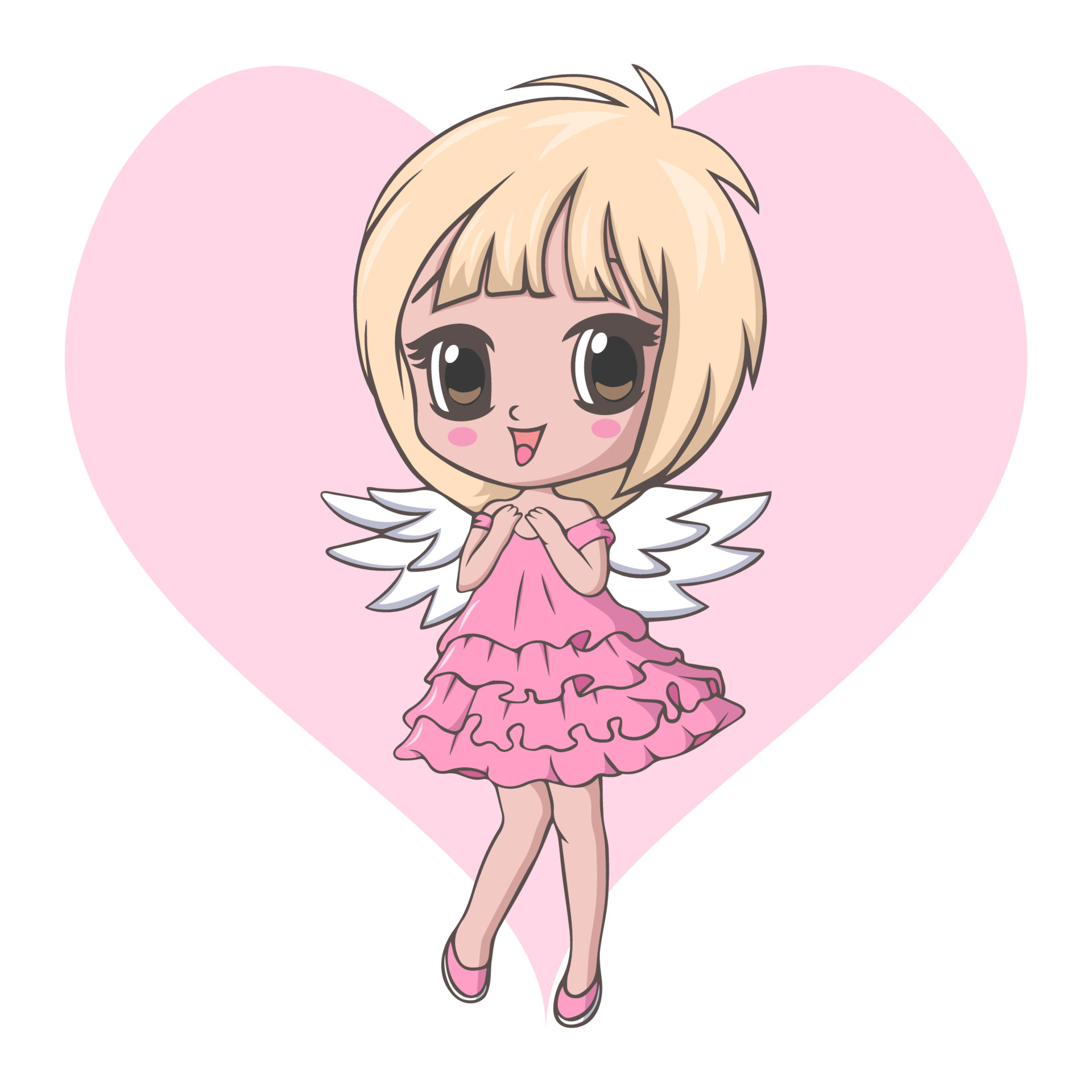 Cute little angel girl character 5276529 Vector Art at Vecteezy