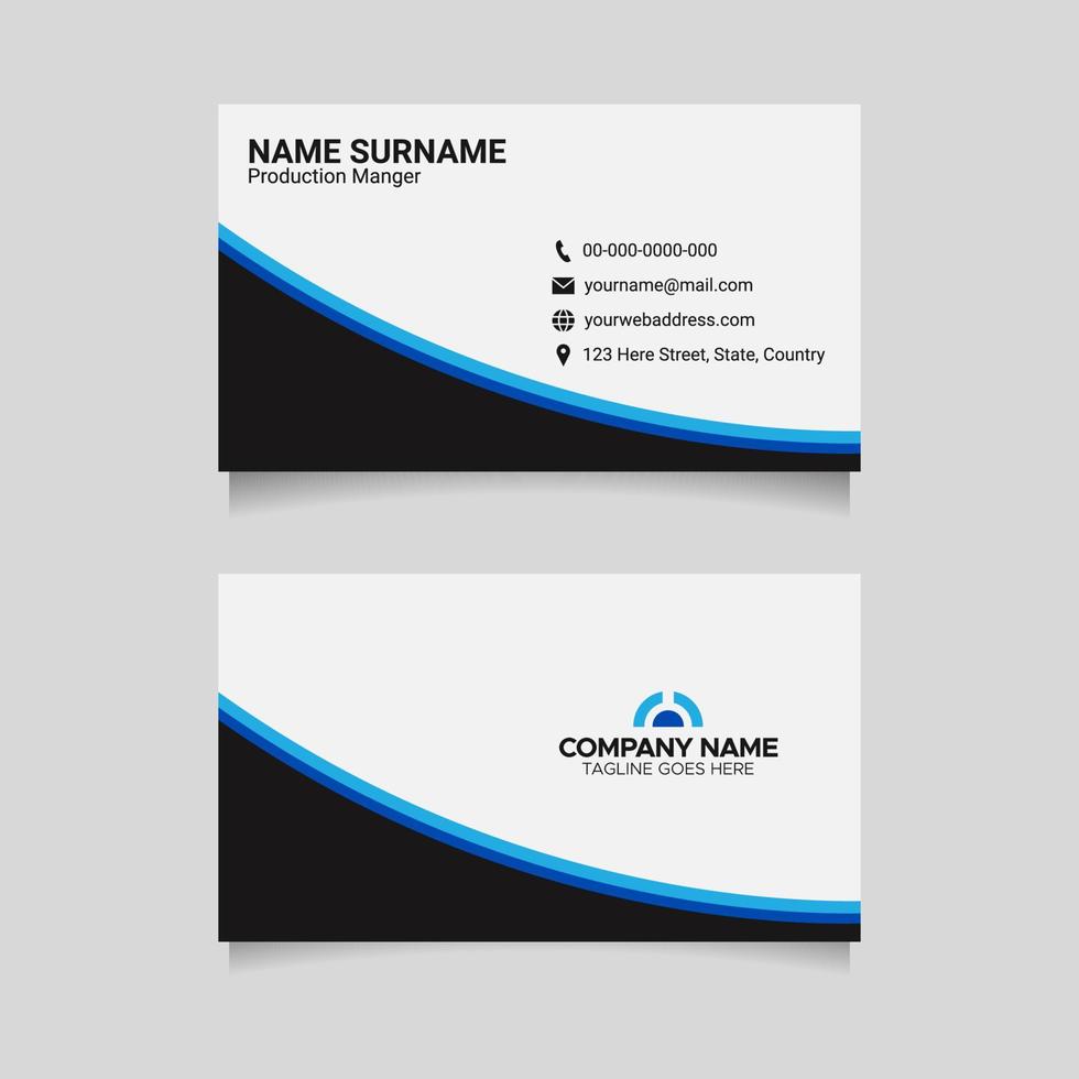 Blue Abstract Business Card Template vector