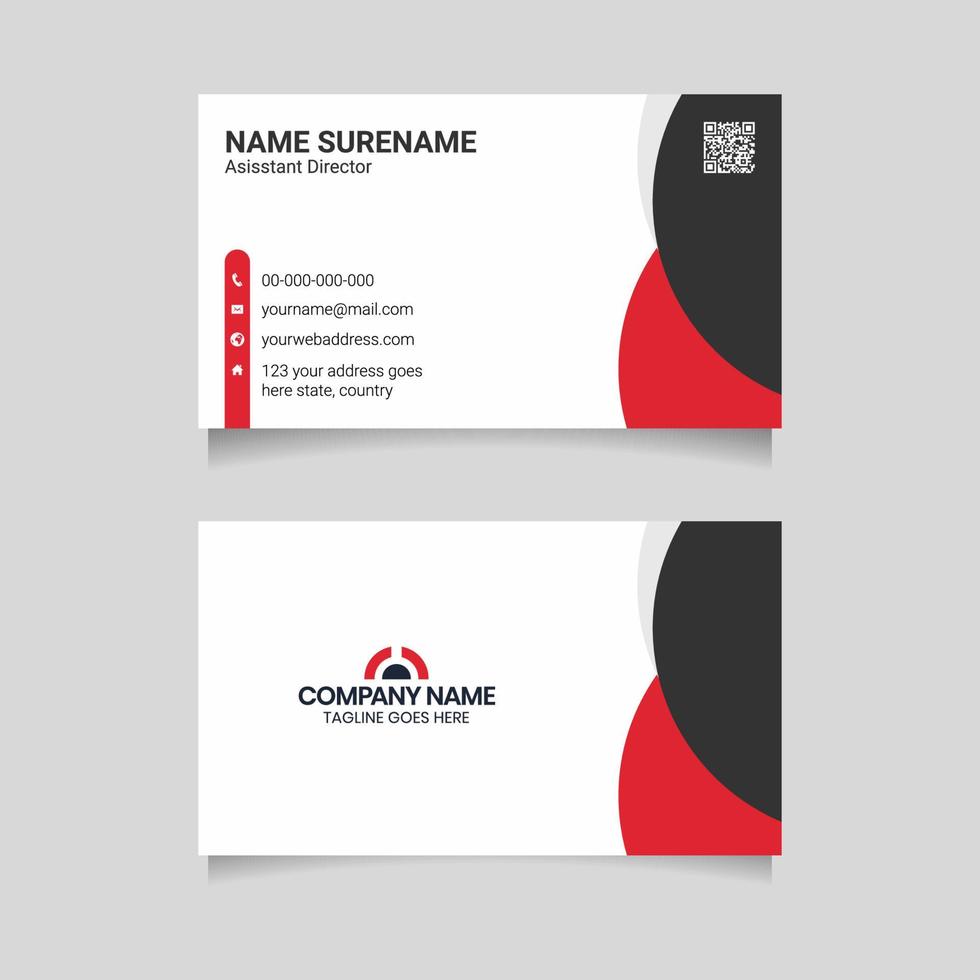 Red Creative Visiting Card Design Template vector