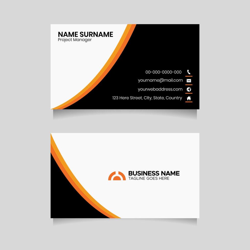 Black and White Flat Business Card Design Template vector