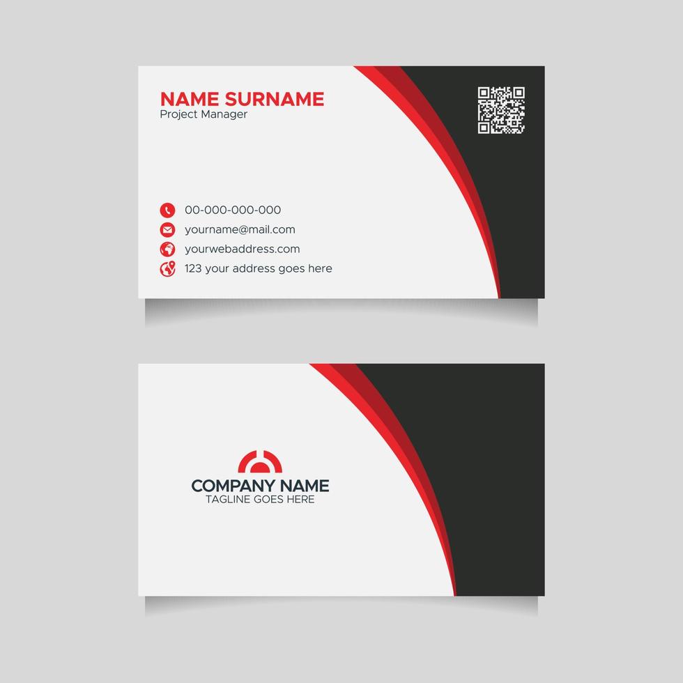 Red Creative Visiting Card Design Template vector