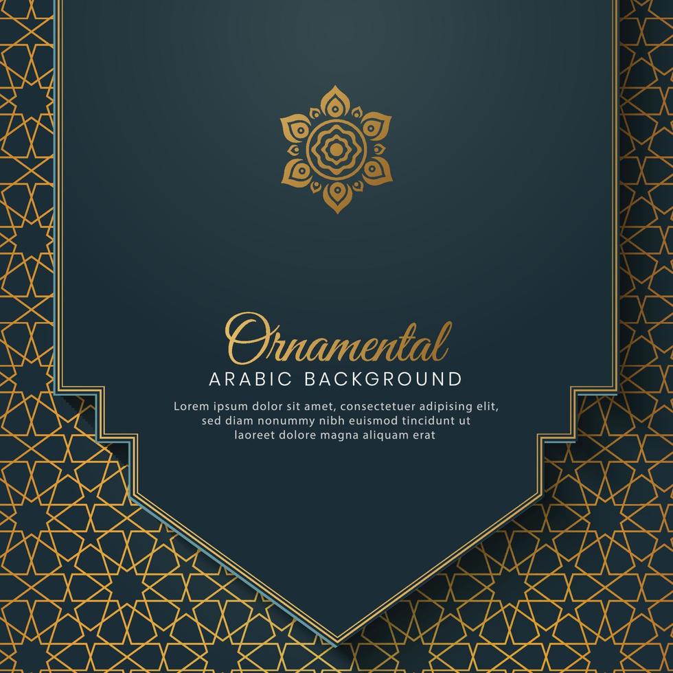 Islamic Arabic Blue Arch Pattern Background with Beautiful Ornament vector