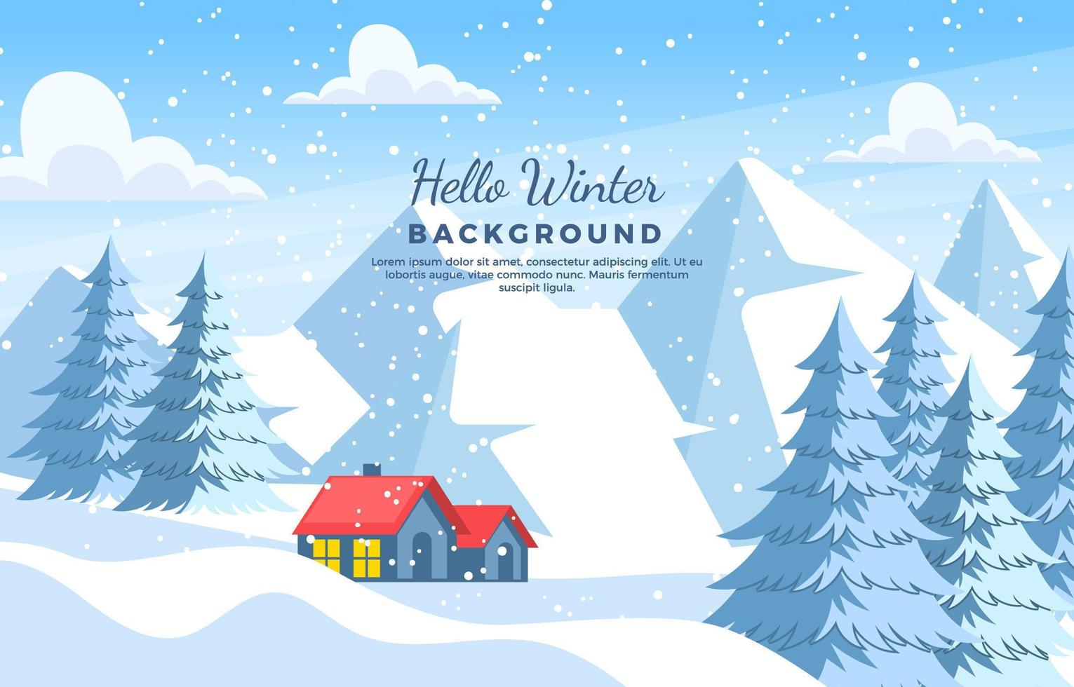 Winter Scenery Background Template vector