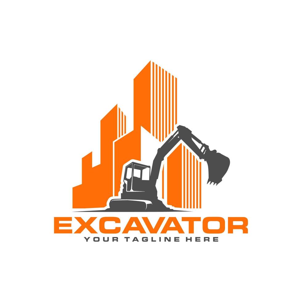 plantilla de logotipo de excavadora vector
