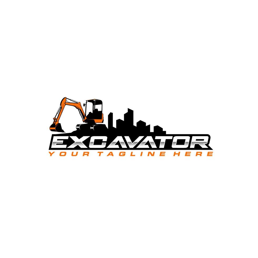 excavator logo template vector